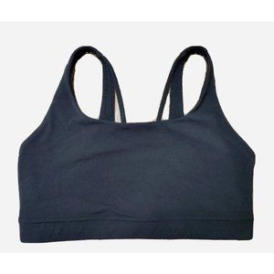 Athleta Women's Medium* Black Sports Bra Lined No Pads Wireless Strappy Back